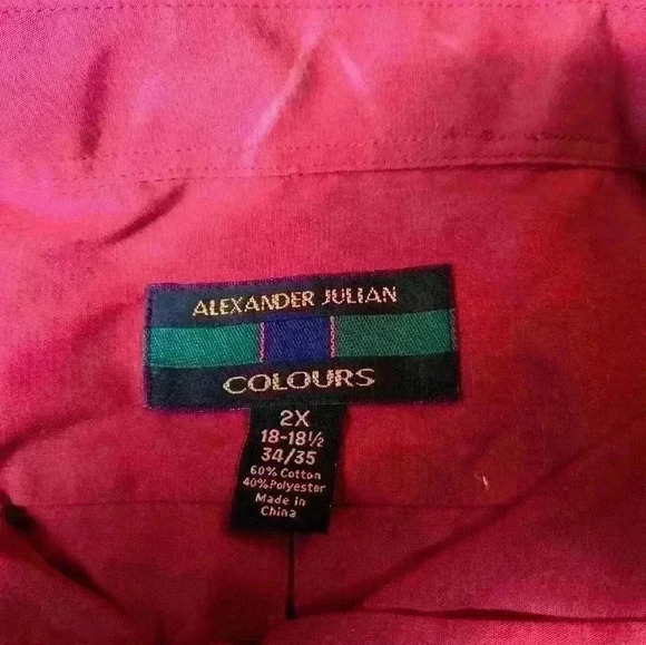 Alexander Julian Colours Sz 2X Maroon Dress Shirt. - Picture 6 of 6